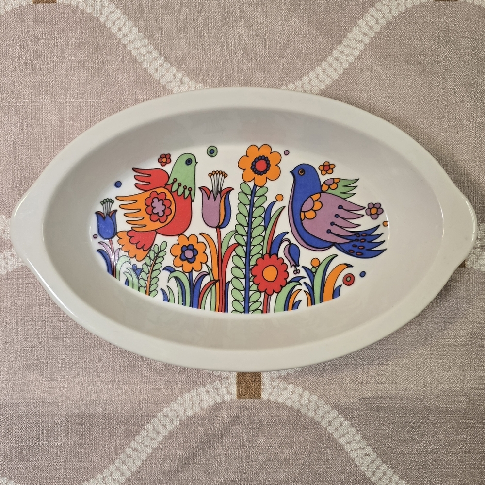Vintage Royal Crown Paradise Porcelain Ovenware Oval Baking Dish Japan